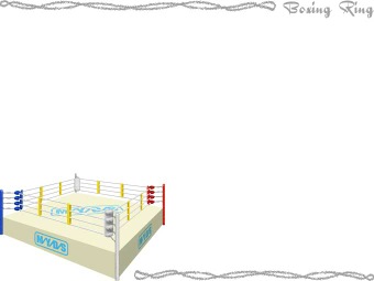 格闘技のリング（ボクシング）の年賀状／非商用無料イラスト