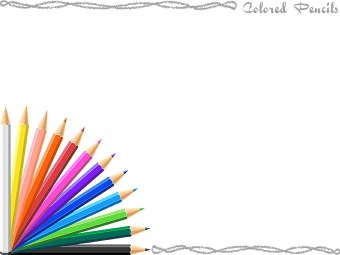 12色 色鉛筆の年賀状／非商用無料イラスト