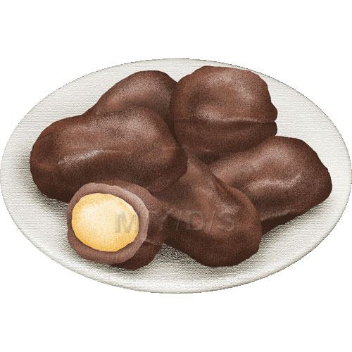 マカダミアナッツチョコレートのイラスト／条件付フリー素材集