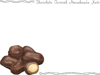 マカダミアナッツ チョコレート、マカデミア チョコレートの年賀状／非商用無料イラスト