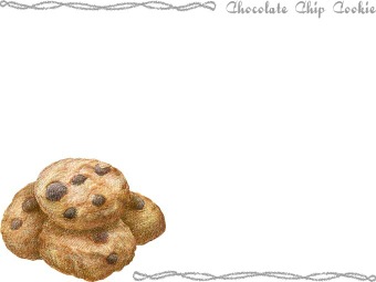 チョコレート チップ クッキー（チョコチップ クッキー）の年賀状／非商用無料イラスト