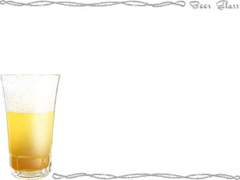 ビール グラス（ビヤ グラス）の年賀状／非商用無料イラスト
