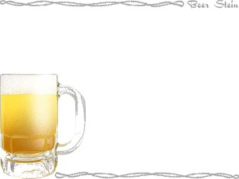 ビール ジョッキ（ビア ジョッキ）の年賀状／非商用無料イラスト