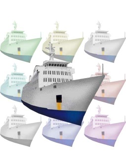 ポスカ・貨客船／条件付フリー素材