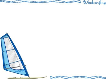 ウィンド サーフィンの年賀状／非商用無料イラスト