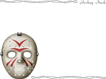 アイスホッケー マスク／ゴーリー マスクの年賀状／非商用無料イラスト