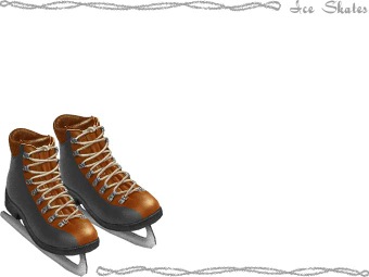 アイススケート靴の年賀状／非商用無料イラスト