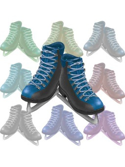 アイススケート靴のポストカード／無料イラスト