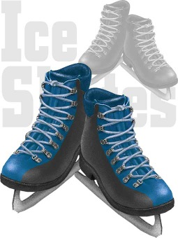 年賀状・スケート靴／条件付フリー素材