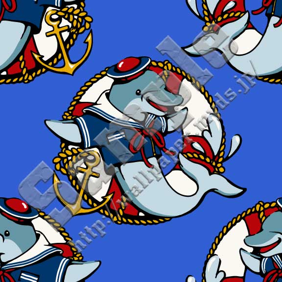 イルカ＜206 イルカの水兵さん＞の背景画像・壁紙