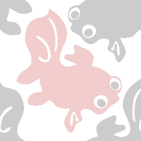 086 赤＆黒デメキン＞金魚（きんぎょ）のテキスタイル図案／非商用無料イラスト