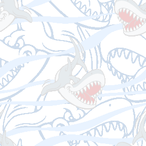 147 アニメタッチ鮫＞鮫（さめ）のテキスタイル図案／非商用無料イラスト