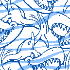 線描き鮫＜サメのイラスト壁紙／条件付フリー素材