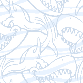 線描き鮫のテキスタイルパターン