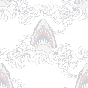 鮫波しぶきと鮫のイラストパターン