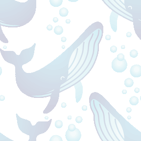 143 泡ふき鯨＞鯨（くじら）のテキスタイル図案／非商用無料イラスト