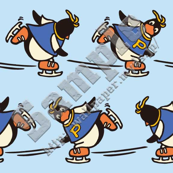 アイススケートをするペンギンの壁紙サンプル