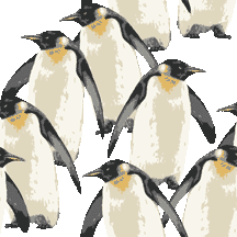 リアルタッチコウテイペンギンの行列＜ペンギンのイラスト壁紙／条件付フリー素材