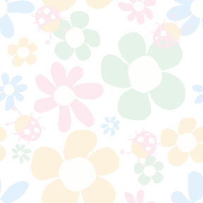 花柄とレディーバードのテキスタイルパターン