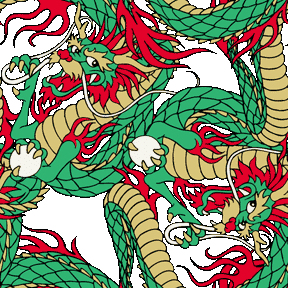ドラゴン（シンプルタッチ）＜龍（東洋系ドラゴン）のイラスト壁紙／条件付フリー素材