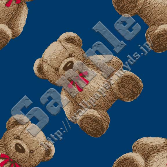 熊の縫ぐるみ（テディベア）＜282 赤リボンのクマ＞の背景画像・壁紙