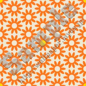 幾何花柄＜232 幾何オレンジ小花＞の背景画像・壁紙