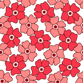 243 2色花のテキスタイル図案