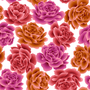 バラ3色（ピンク、赤、オレンジ）＜バラ（大）のイラスト壁紙／条件付フリー素材