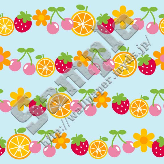 果物ミックス＜468 フルーツボーダー＞の背景画像・壁紙