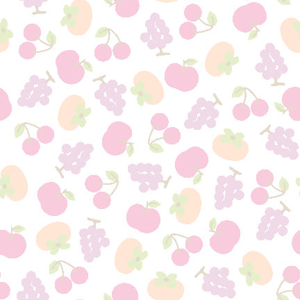 柿、葡萄、林檎、桜ん坊の背景図案