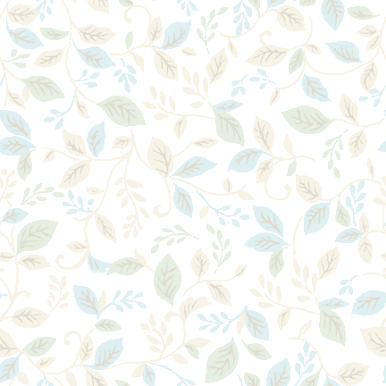 ブルー、グリーン、ベージュの葉のテキスタイルパターン