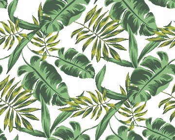 熱帯植物の葉っぱ＜ジャングルの葉のイラスト壁紙／条件付フリー素材