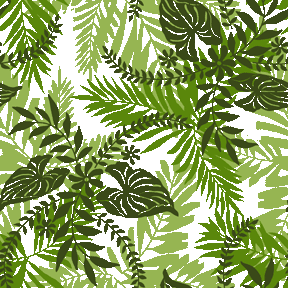 069 熱帯植物の葉のイラスト総柄