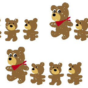 親熊と三匹の小熊＜熊（くま）のイラスト壁紙／条件付フリー素材