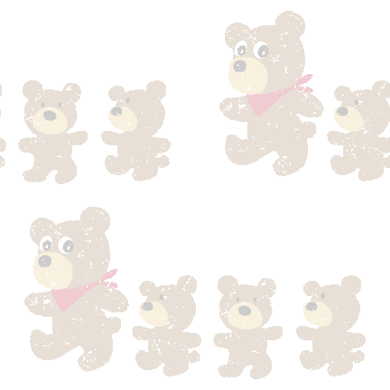 279 かすれ熊の親子＞クマのテキスタイル図案／非商用無料イラスト