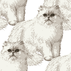 リアルタッチペルシャ猫ホワイト＜ネコのイラスト壁紙／条件付フリー素材