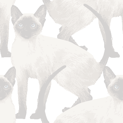 369 りあるシャム猫＞猫（ねこ）のテキスタイル図案／非商用無料イラスト