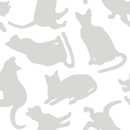434 猫シルエット＞猫（ねこ）のテキスタイル図案／非商用無料イラスト