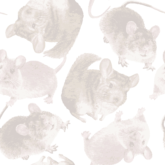 022 ネズミ3種＞鼠（ねずみ）のテキスタイル図案／非商用無料イラスト