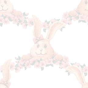 花とウサギのテキスタイル