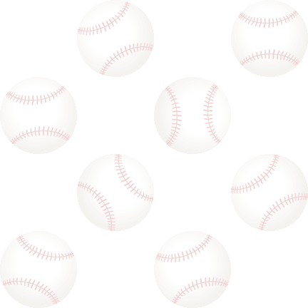 392 野球の硬式ボール＞野球（やきゅう）のテキスタイル図案／非商用無料イラスト