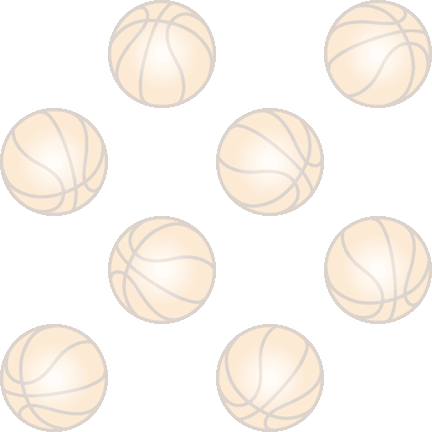 395 バスケットボール水玉＞バスケットボール・籠球（ばすけっとぼーる・ろうきゅう）のテキスタイル図案／非商用無料イラスト