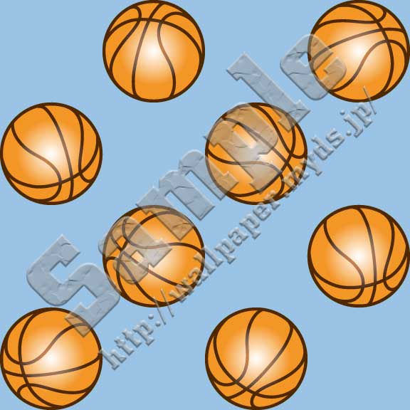 バスケットボール＜395 バスケットボール水玉＞の背景画像・壁紙