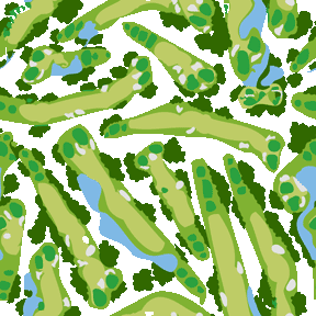 ゴルフ場コースマップ＜ゴルフのイラスト壁紙／条件付フリー素材
