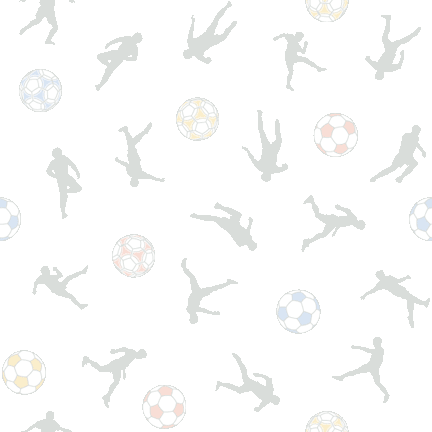 サッカープレーヤーとボールのテキスタイルパターン