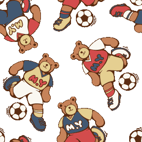 403 熊のサッカー選手のテキスタイルデザイン