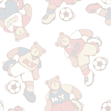 クマのサッカープレーヤーのイラストパターン