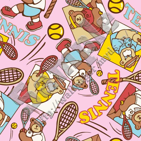 テニス＜376 クマさんテニス＞の背景画像・壁紙