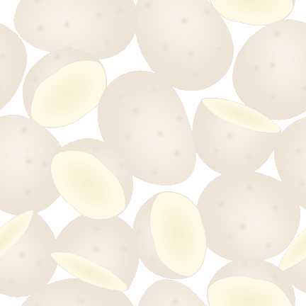 540 ポテト＞ジャガ芋（ポテト）のテキスタイル図案／非商用無料イラスト
